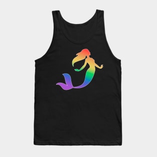 Rainbow mermaid silhouette Tank Top